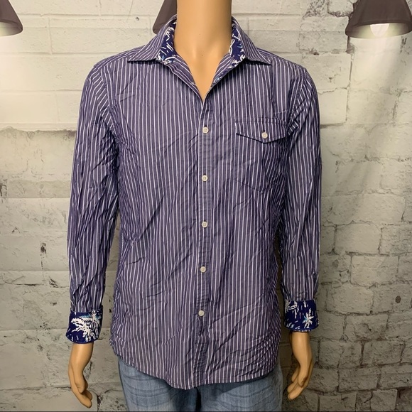 Kenneth Cole Reaction Other - Kenneth Cole Reaction Mens Buttoned Down Striped Floral Shirt